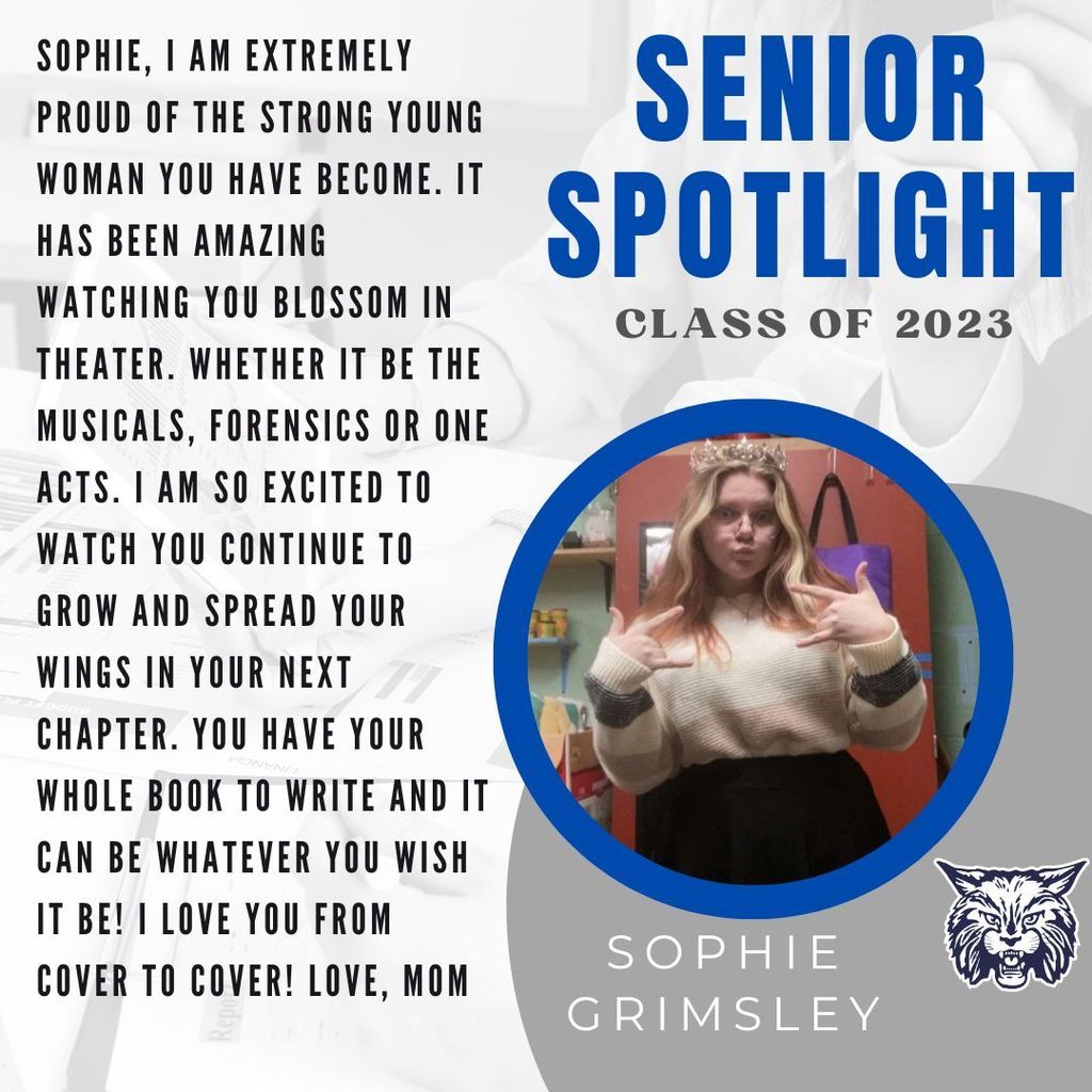 SOPHIE GRIMSLEY. Senior Spotlight